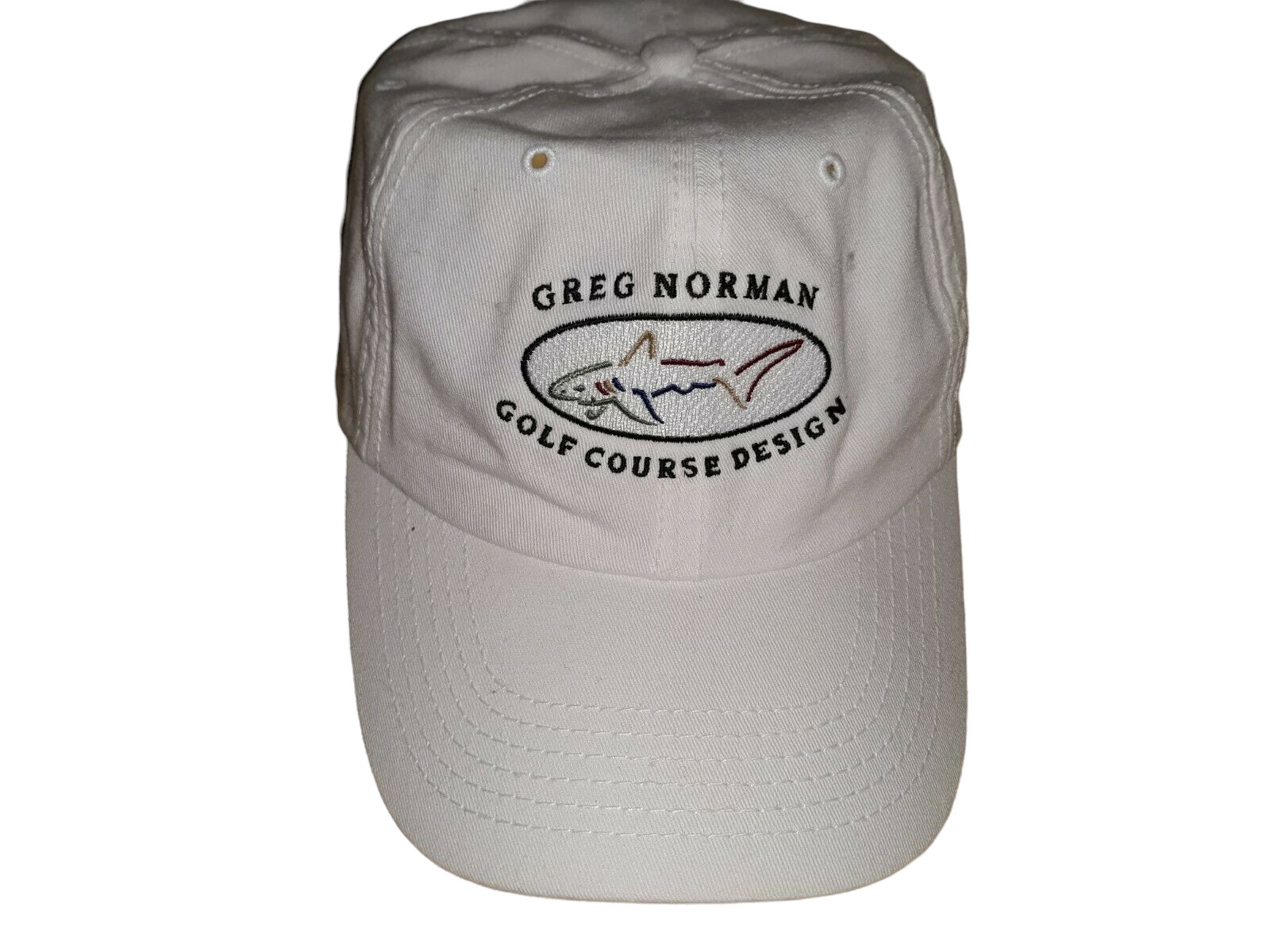 Greg Norman Golf Course Design Shark Logo Golfer Baseball  Cap Buckle Adjustable