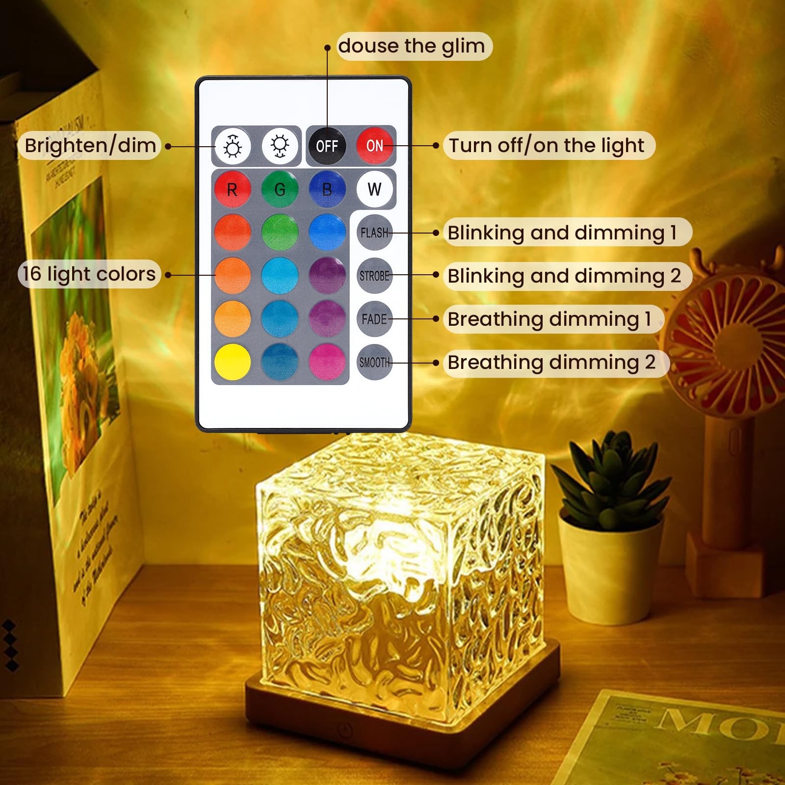 Ocean Wave Projector Light with Remote Control - 16 Colors for Kids Adults