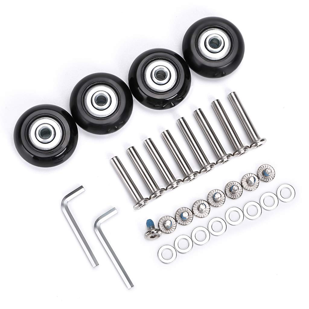 40mm x 18mm Luggage Suitcase Replacement Wheels, Rubber Swivel Caster Wheels ...