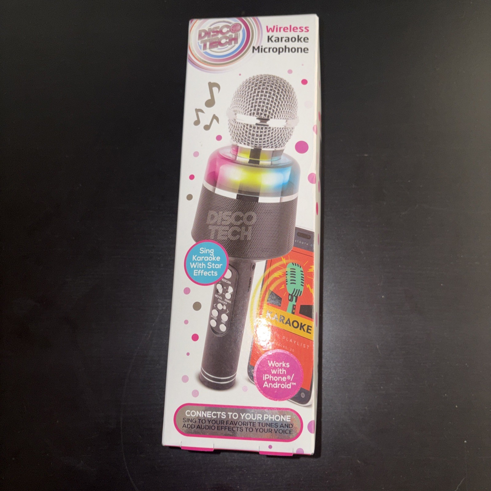 Disco Tech Wireless Karaoke Microphone iPhone/Android Audio Effects Bluetooth