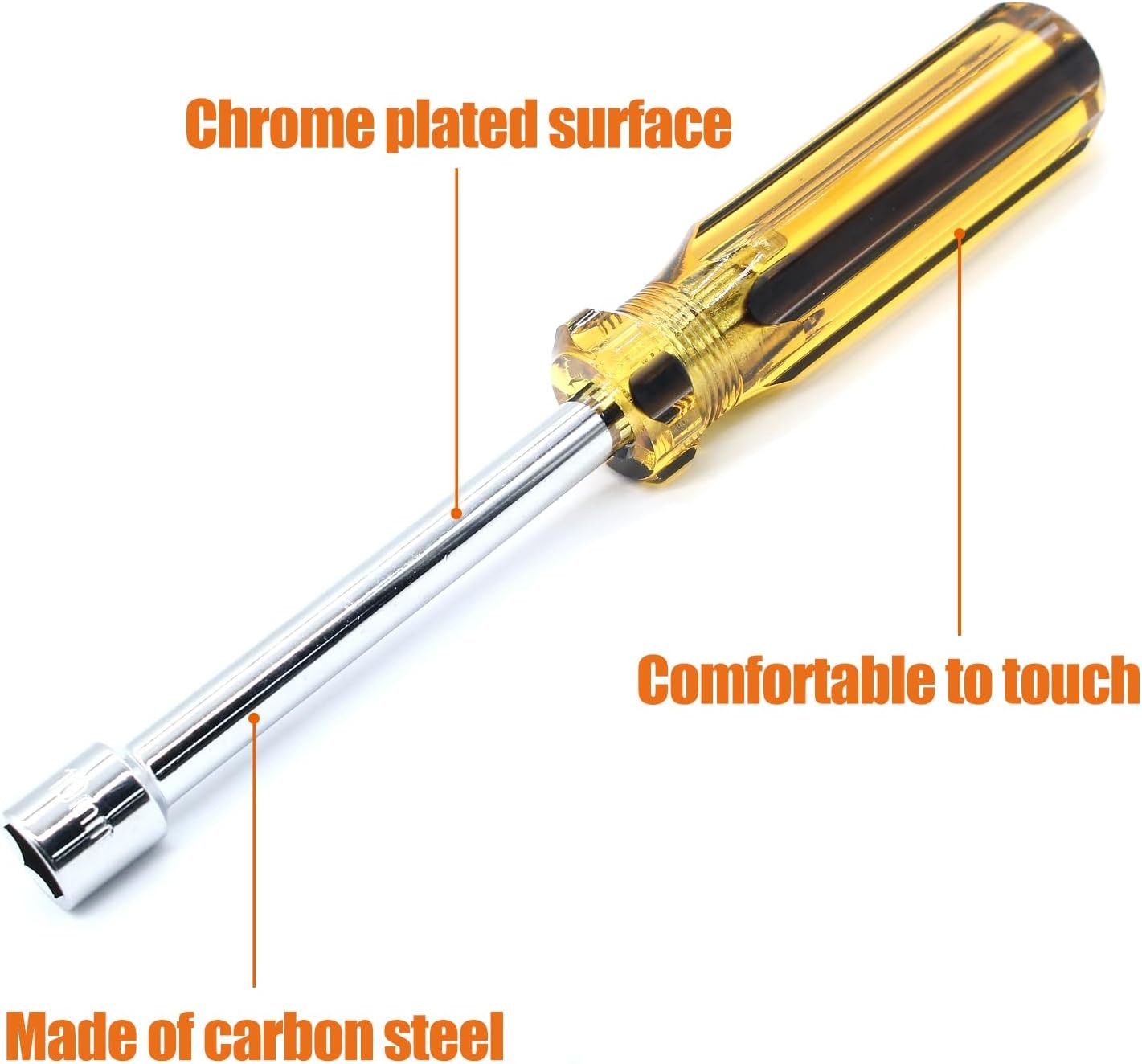 2Pcs 10mm Socket Wrench Screwdriver, Hexagon Nut Driver with Steel Cushion