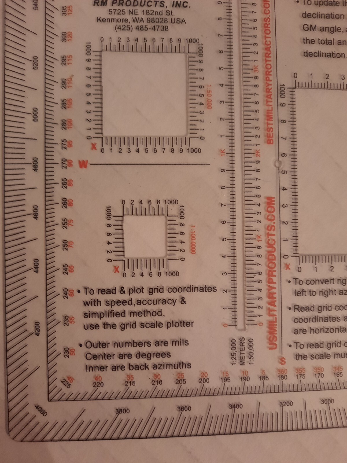 2 NEW RM PRODUCTS Military Square Protractor (Red)