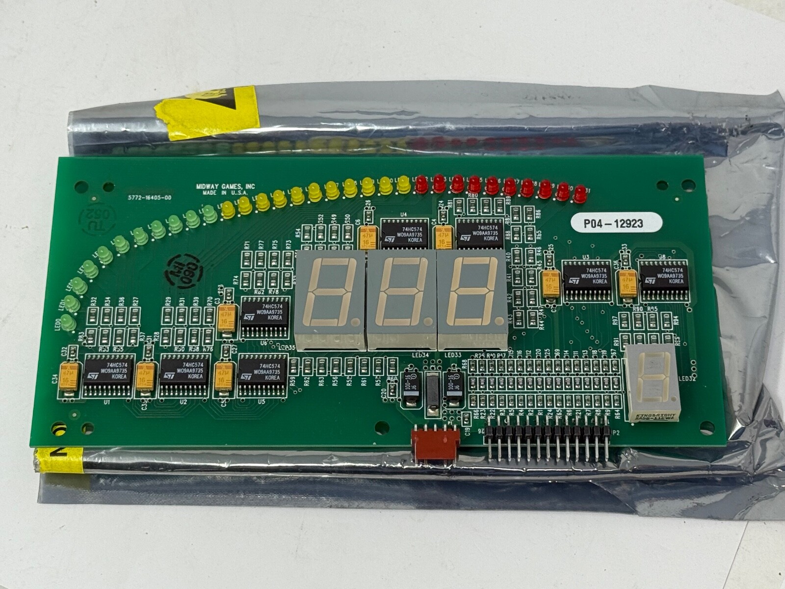 NOS Kart Fury DASHBOARD LED board assembly Midway part# 04-12923