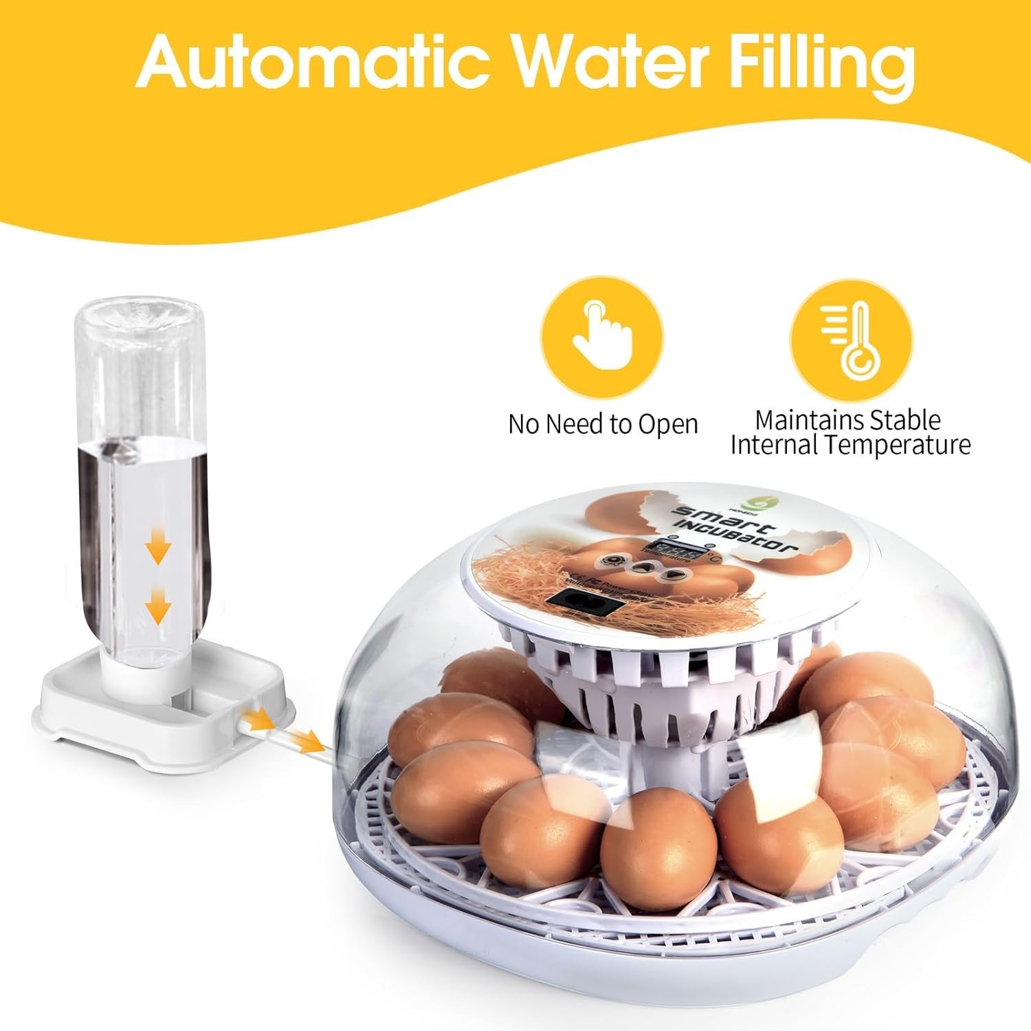 12 Eggs Incubator for Hatching Eggs with Automatic Egg Turner, Temperature Contr