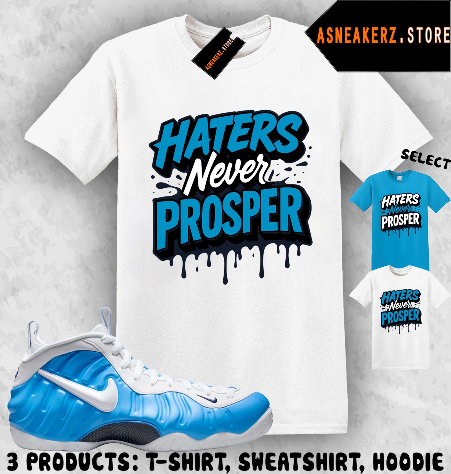 Shirt To Match Foamposite Pro University Blue Sneaker Matching Haters Gonna Hate