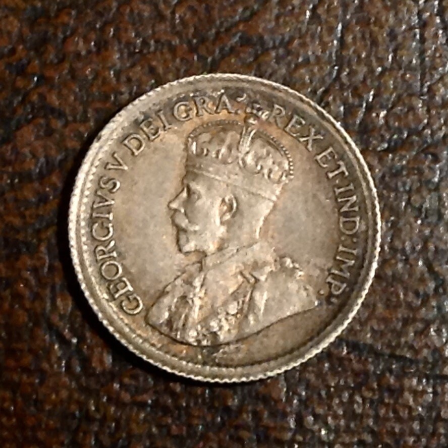 1920  Canada George V Five 5 Cents - FREE US SHIPPING cd -