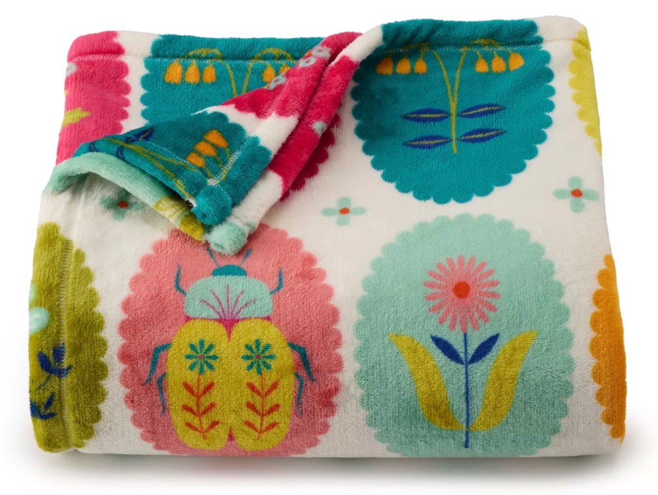 Retro Garden Icons Soft Plush Throw Blanket 5' x 6 ft - The Big One - New