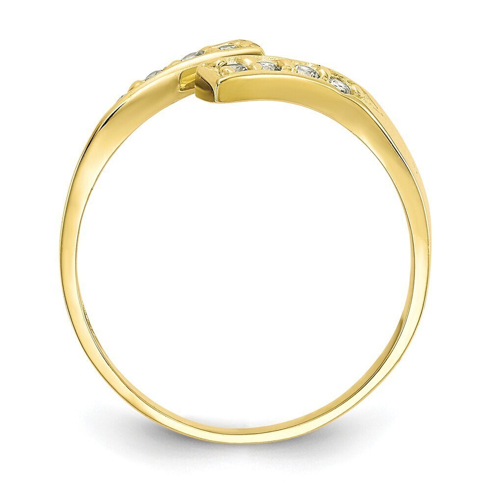 Solid 10k Yellow Gold CZ Cubic Zirconia Simulated Diamond Toe Ring - Adjustable
