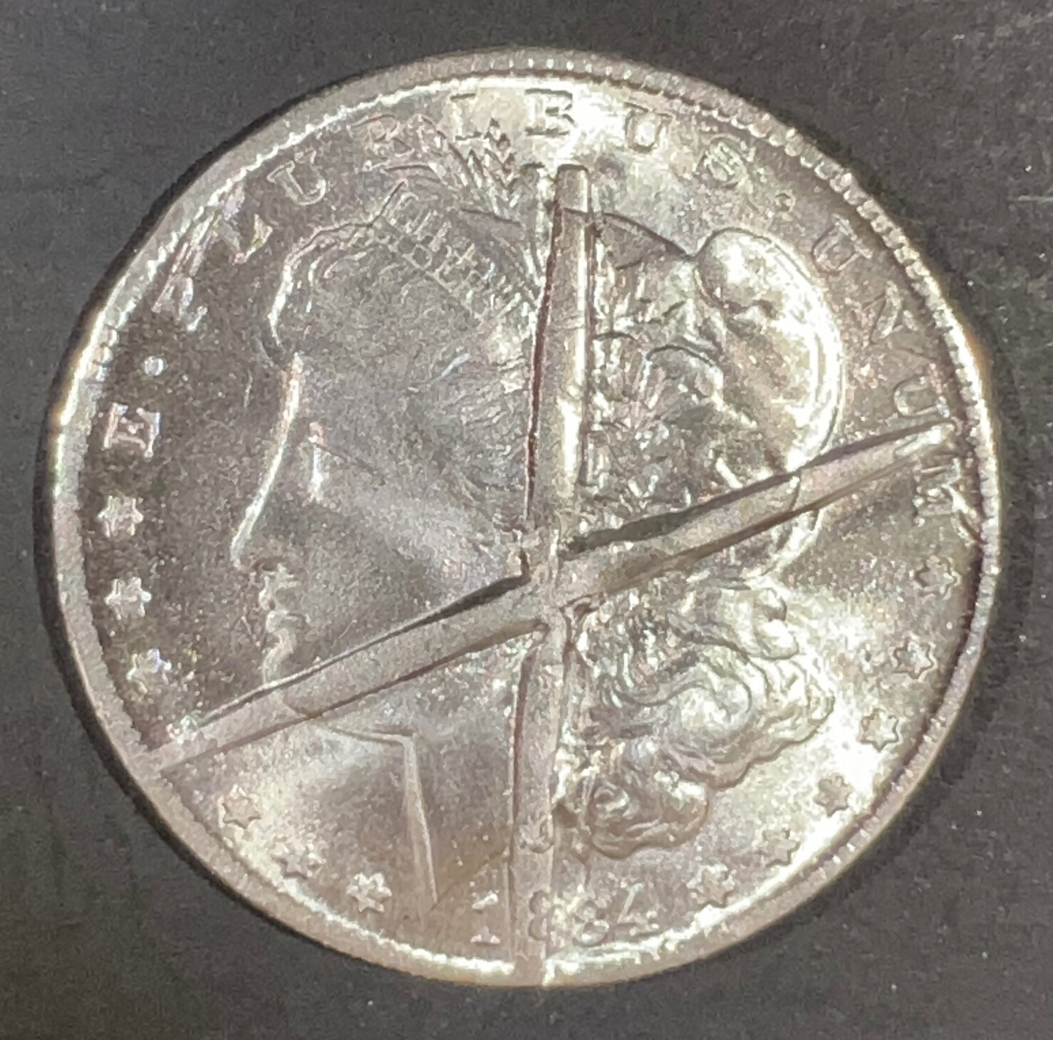 1884-CC Morgan Dollar RESTRIKE / Overstrike Original Cancelled Dies Dan Carr /5