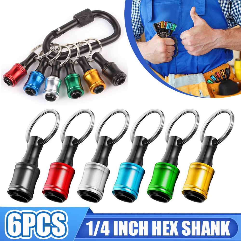 1/4" Hex Shank Quick Release Keychain Screwdriver Drill Bit Holder Bit Set LOT