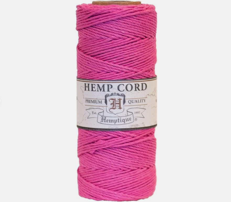 Bright Pink Hemp Cord #20 1mm from Hemptique 100% hemp Jewelry Crafts (HM51)