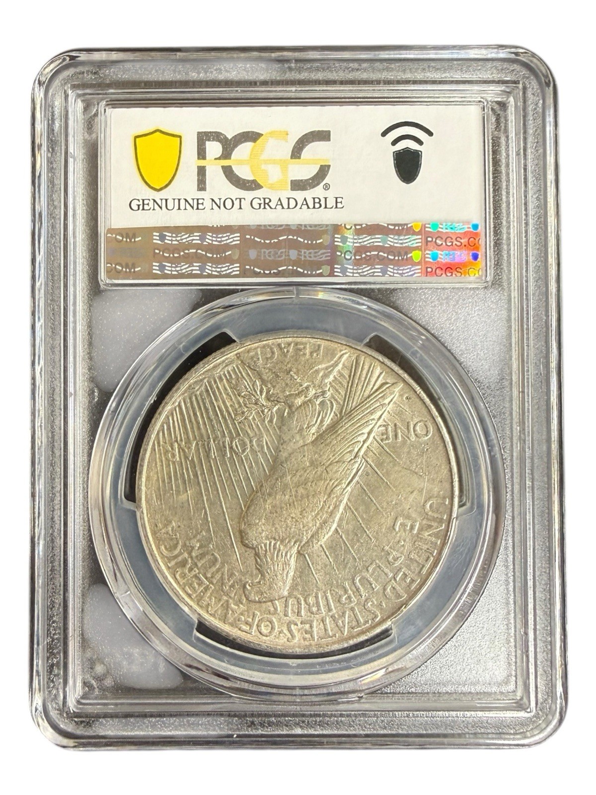 1927-D Peace Dollar PCGS Genuine Stained AU Details