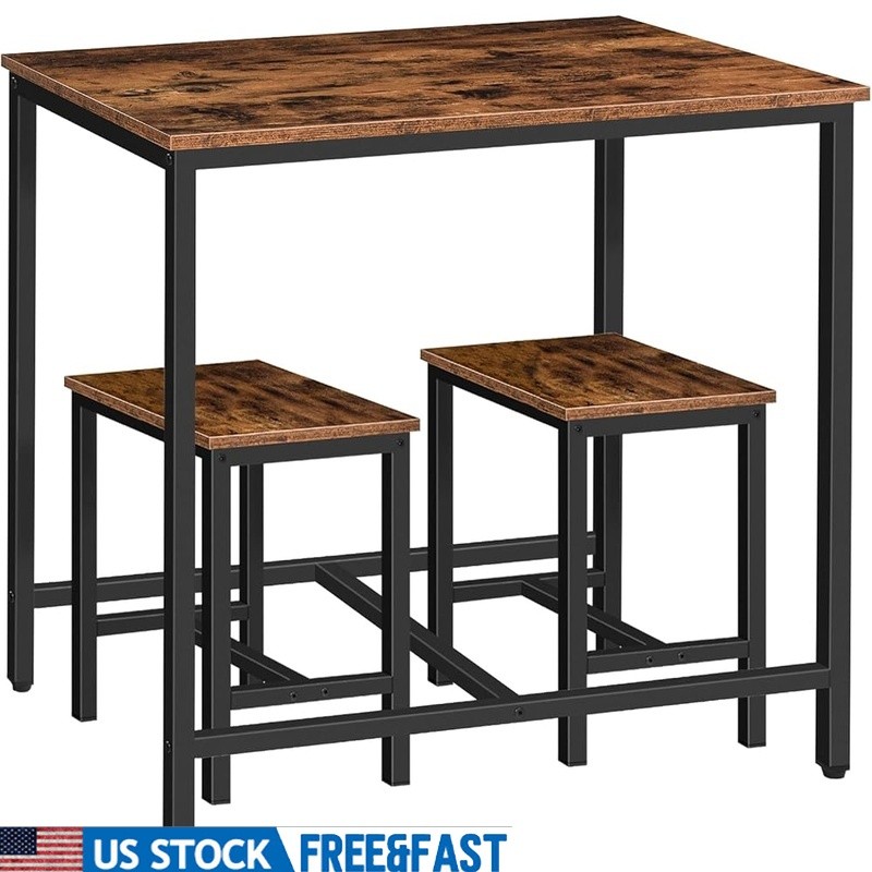 Space Saving Dining Table Set W/ Stools Kitchen Home Use Easy Assembly