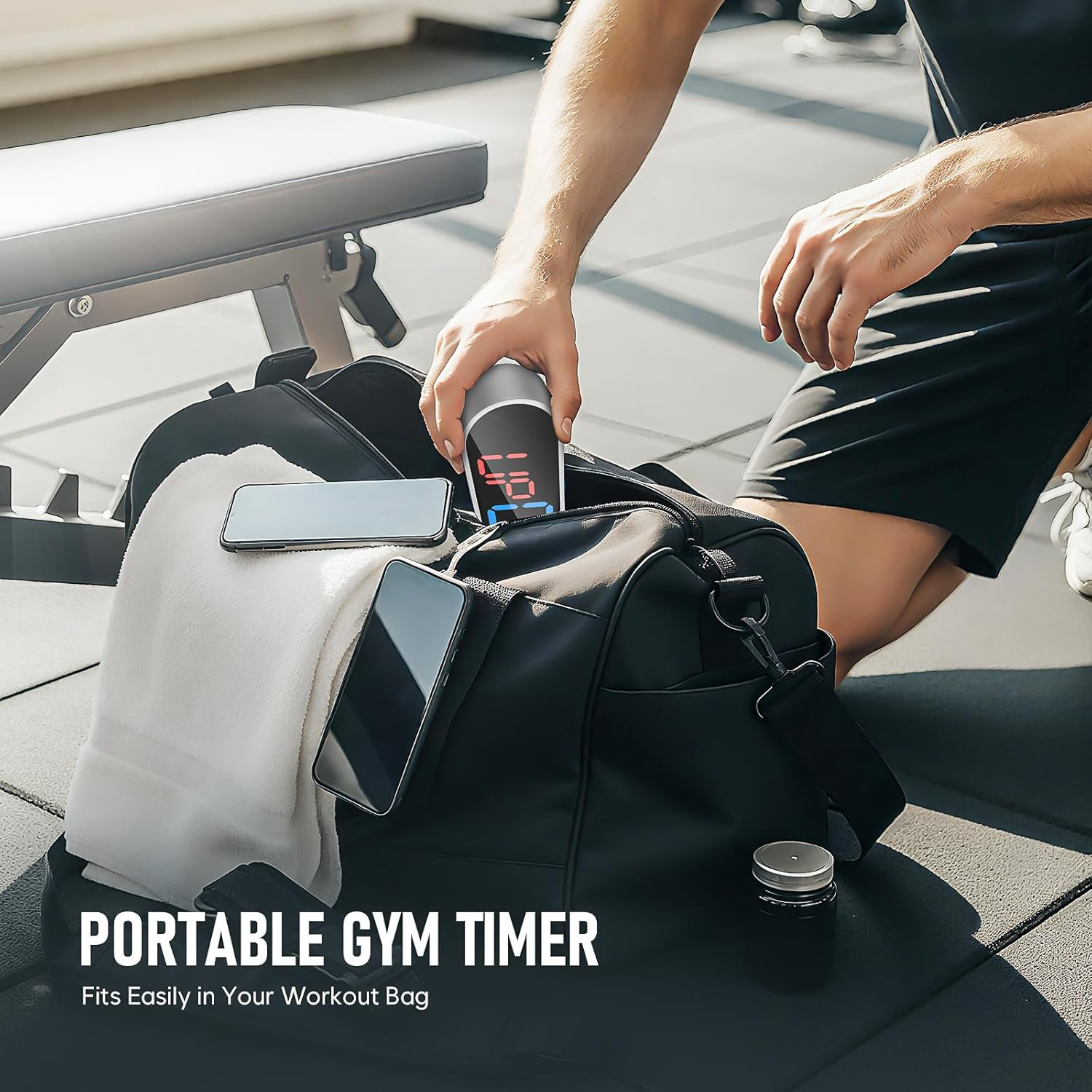 Portable Gym Timer Clock with Strong Magnet - Workout Interval Timer with Countd