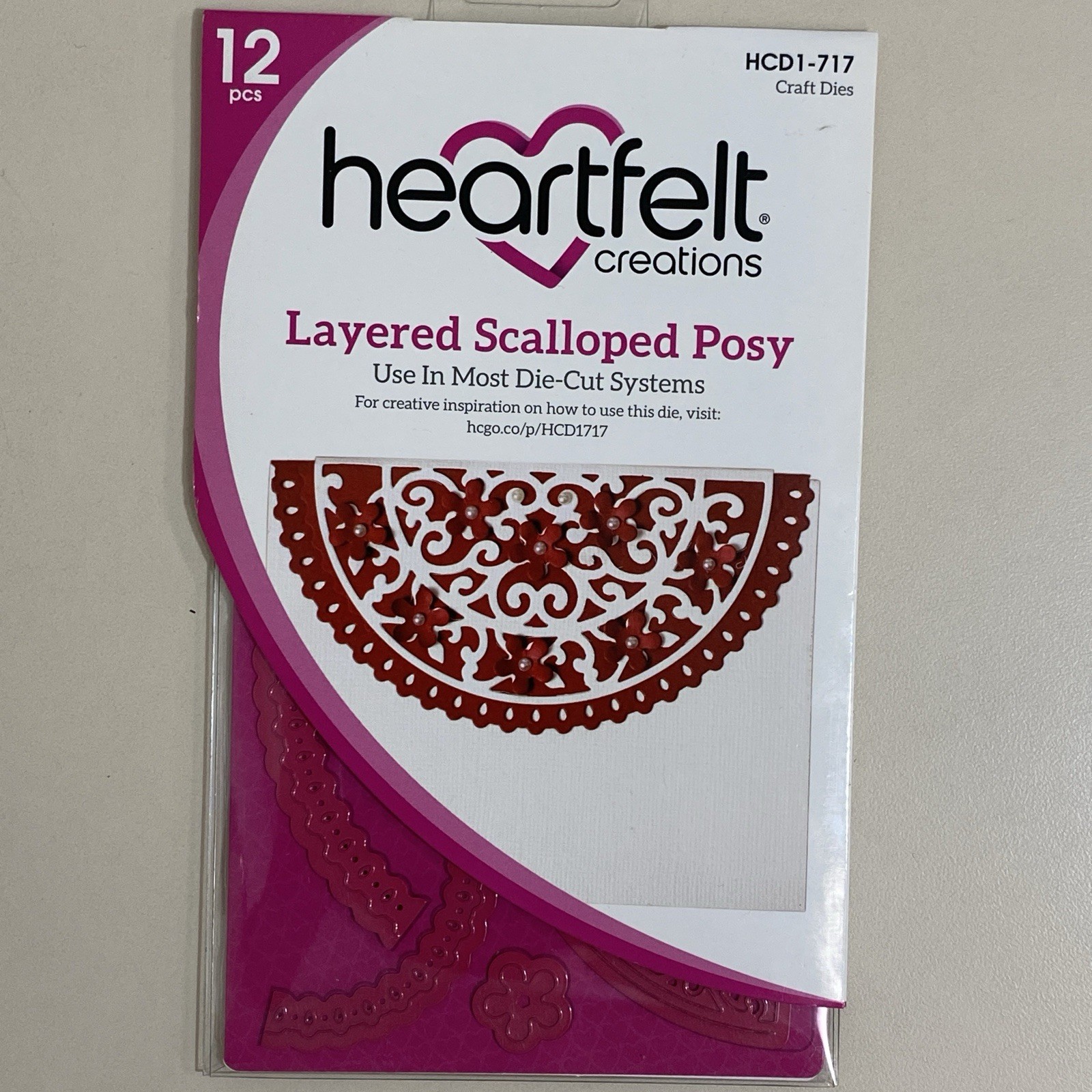 Heartfelt Creations Layered Scalloped Posy 12 Pc HCD1-717 Die Template Scrapbook