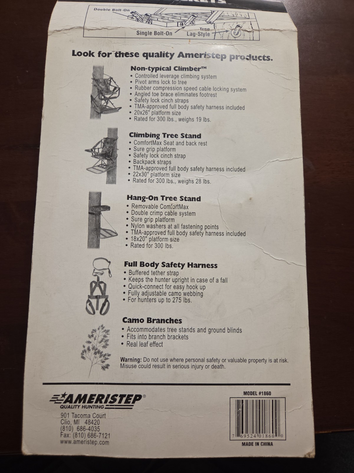 Ameristep Single Lag Branch Brackets