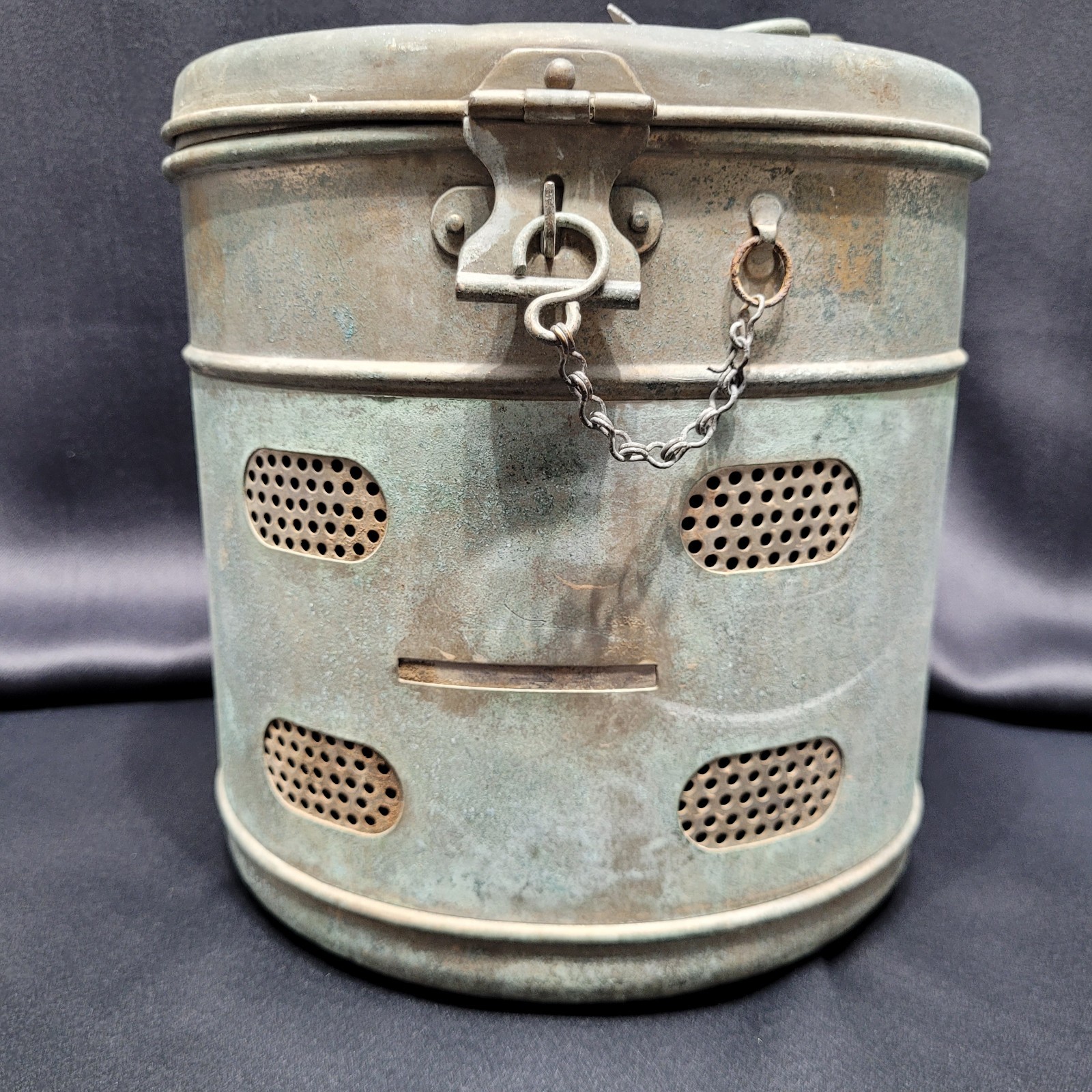 Vintage Industrial Medical Sterilizer Drum - Antique Surgical Autoclave Canister