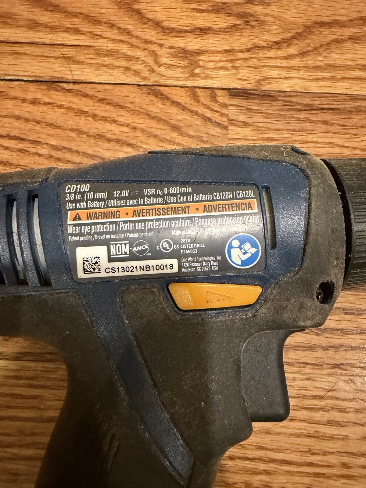 Ryobi CD100 12V Drill / Driver-N2A Tool Piece Only