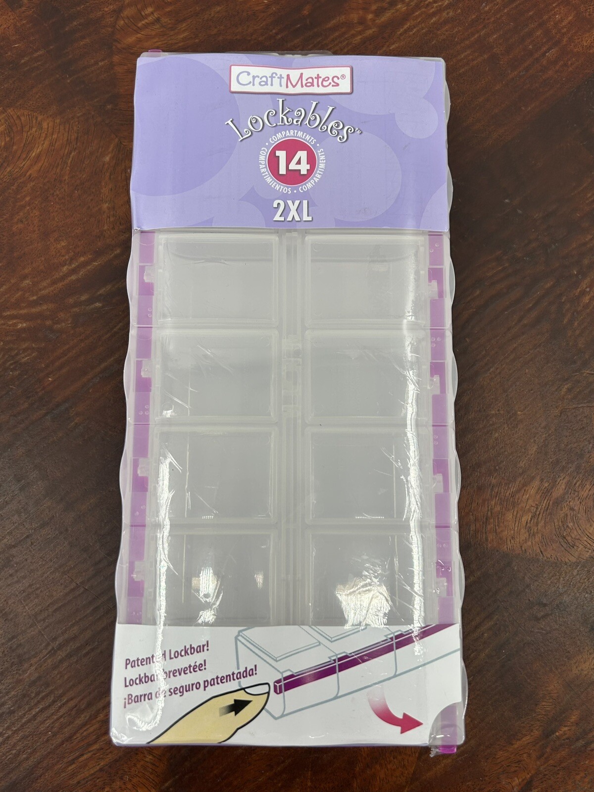 Craft Mates Craft & Sewing Supplies Storage, 14 Compartment, Clear Lids
