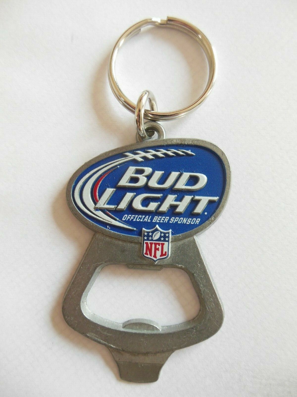 Budweiser  LIGHT **{ Bottle Opener }** { KEYCHAIN } ** Free  Shipping**