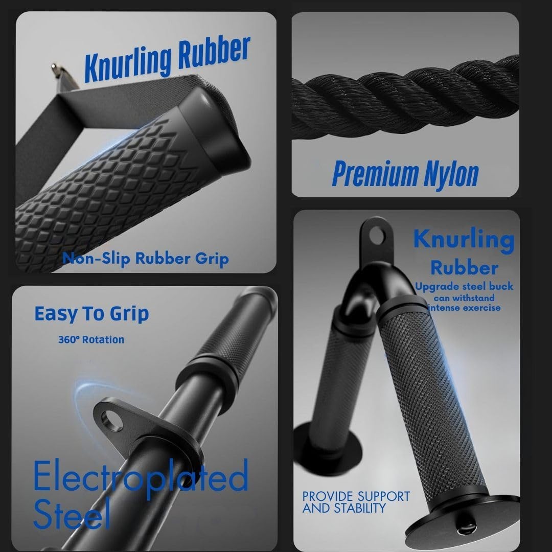 Ergonomic Pulldown Attachment Set for Enhanced Home Gym Workouts: 5 Components