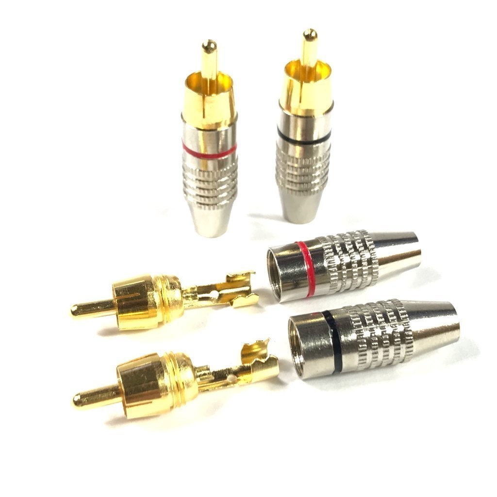 CESS RCA Plug Solder Gold Audio Video #19: 10-Pack, Black & Red