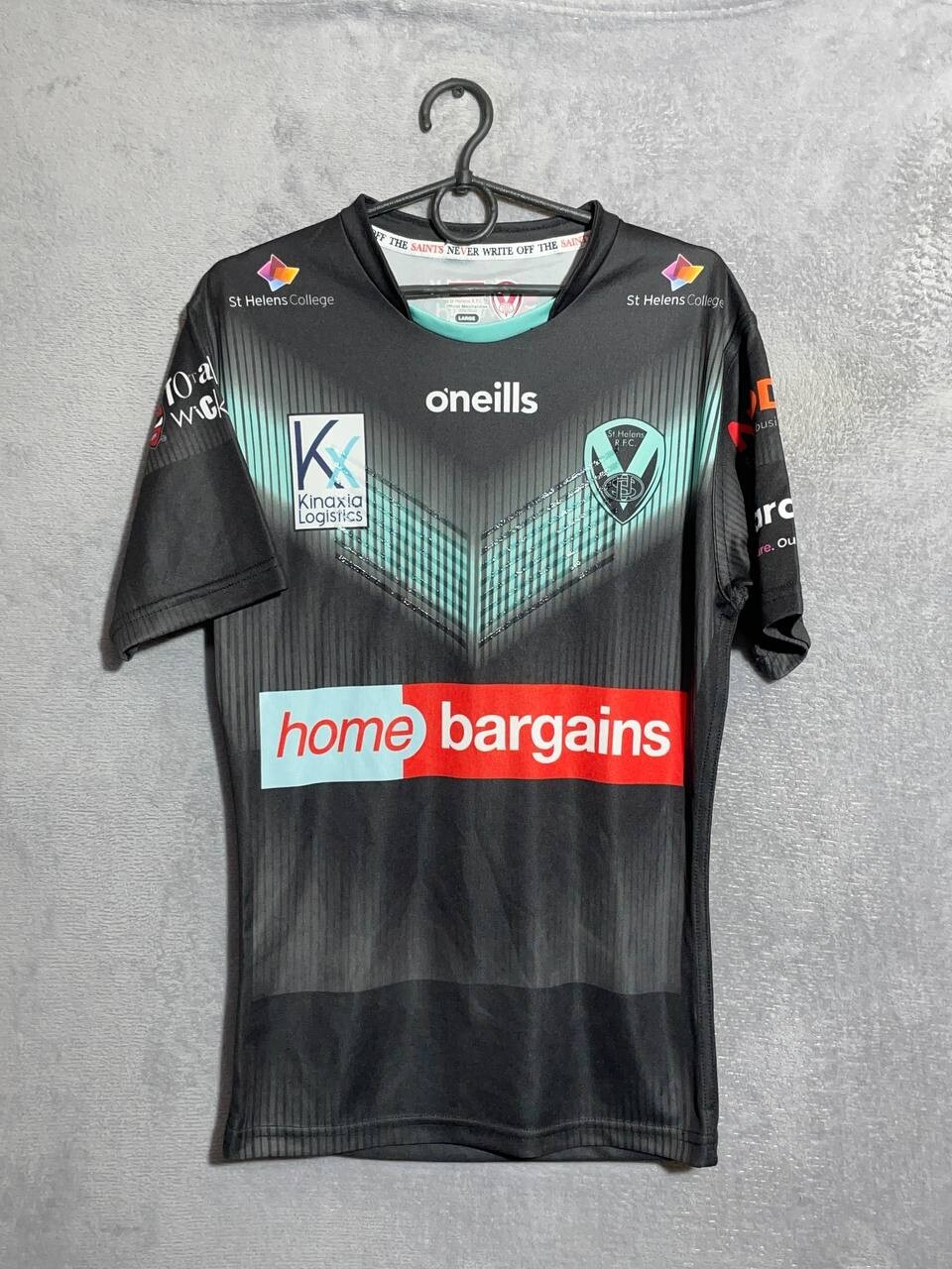 ST.Helens Jersey Rugby Shirt Authentic Black Blue O'neills Mens Size L
