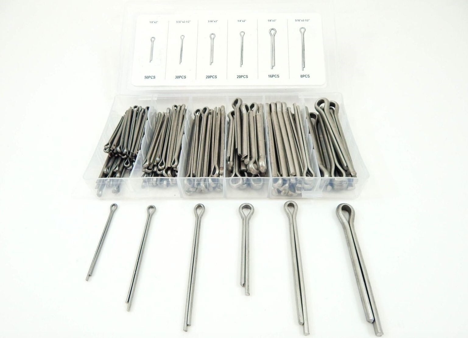 144Pc Assortment Cotter Keys Set Cotter Pins Extra Large Pin Large Assorted