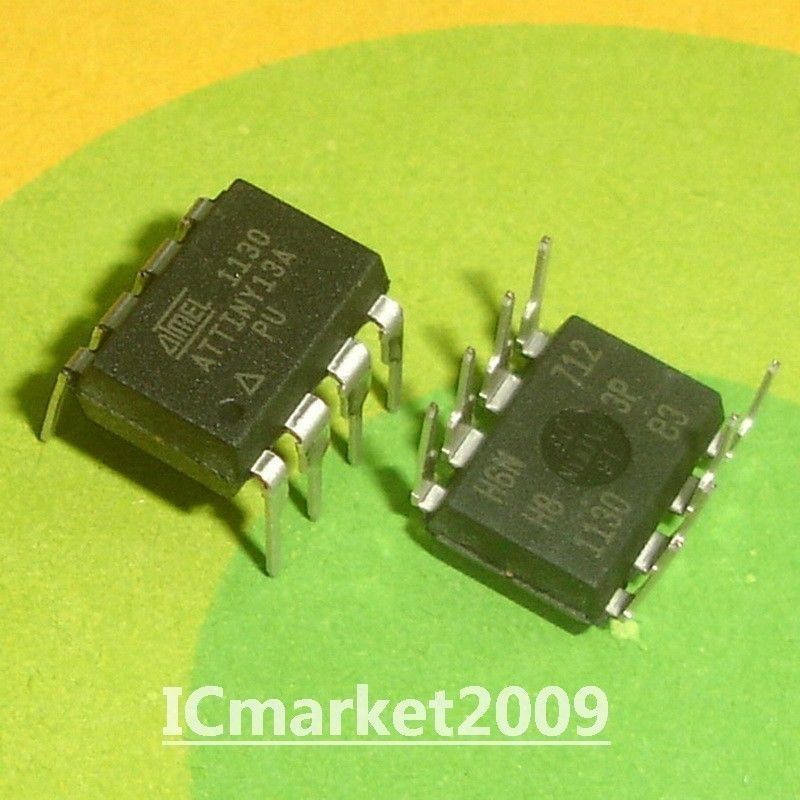 10 PCS ATTINY13A-PU DIP-8 8-bit Microcontroller with 1K Bytes Flash Chip IC