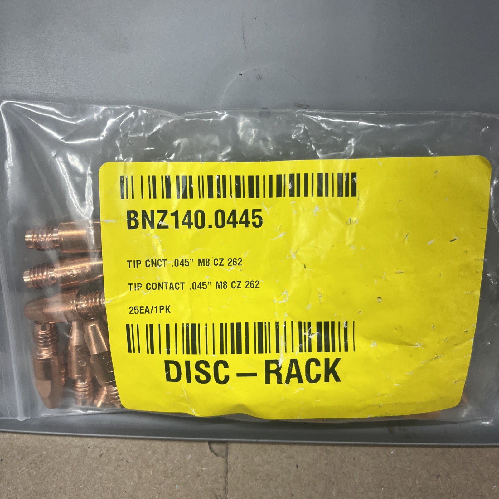 Abicor Binzel 140.0445 Contact Tip 045" M8 Cz 262 25 pack