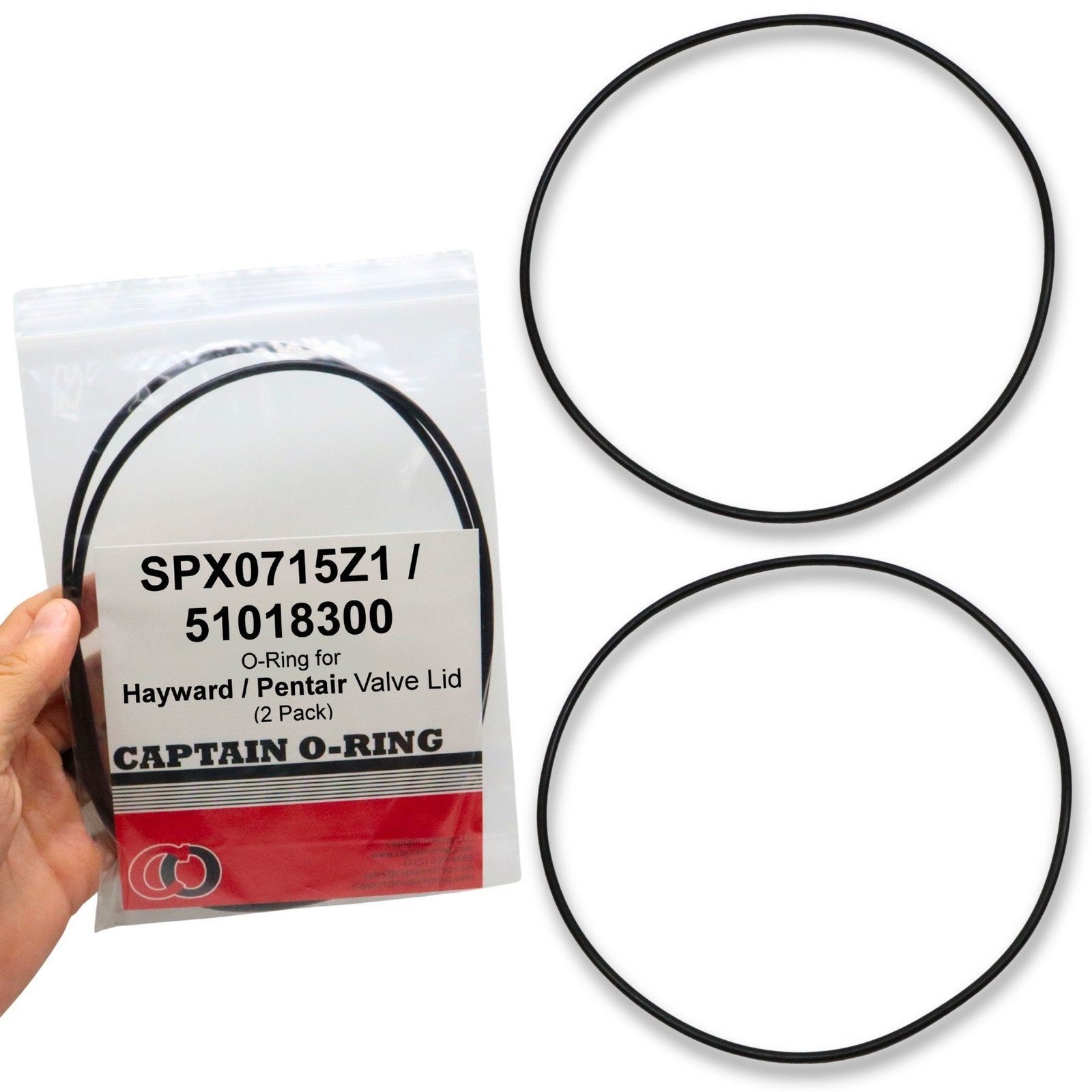 Captain O-Ring SPX0715Z1, 51018300 Orings for Hayward/Pentair Valve Lid (2 pack)