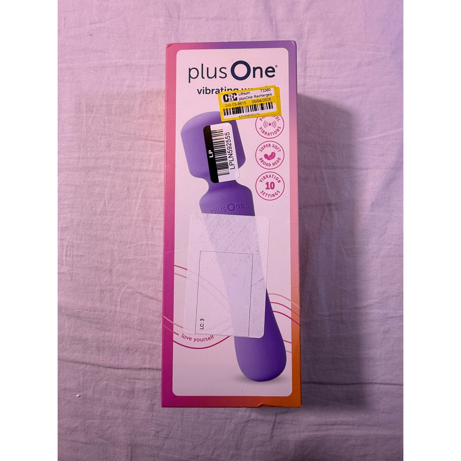 plusOne Vibrating Wand Women Purple NEW - Rechargeable 10 Settings
