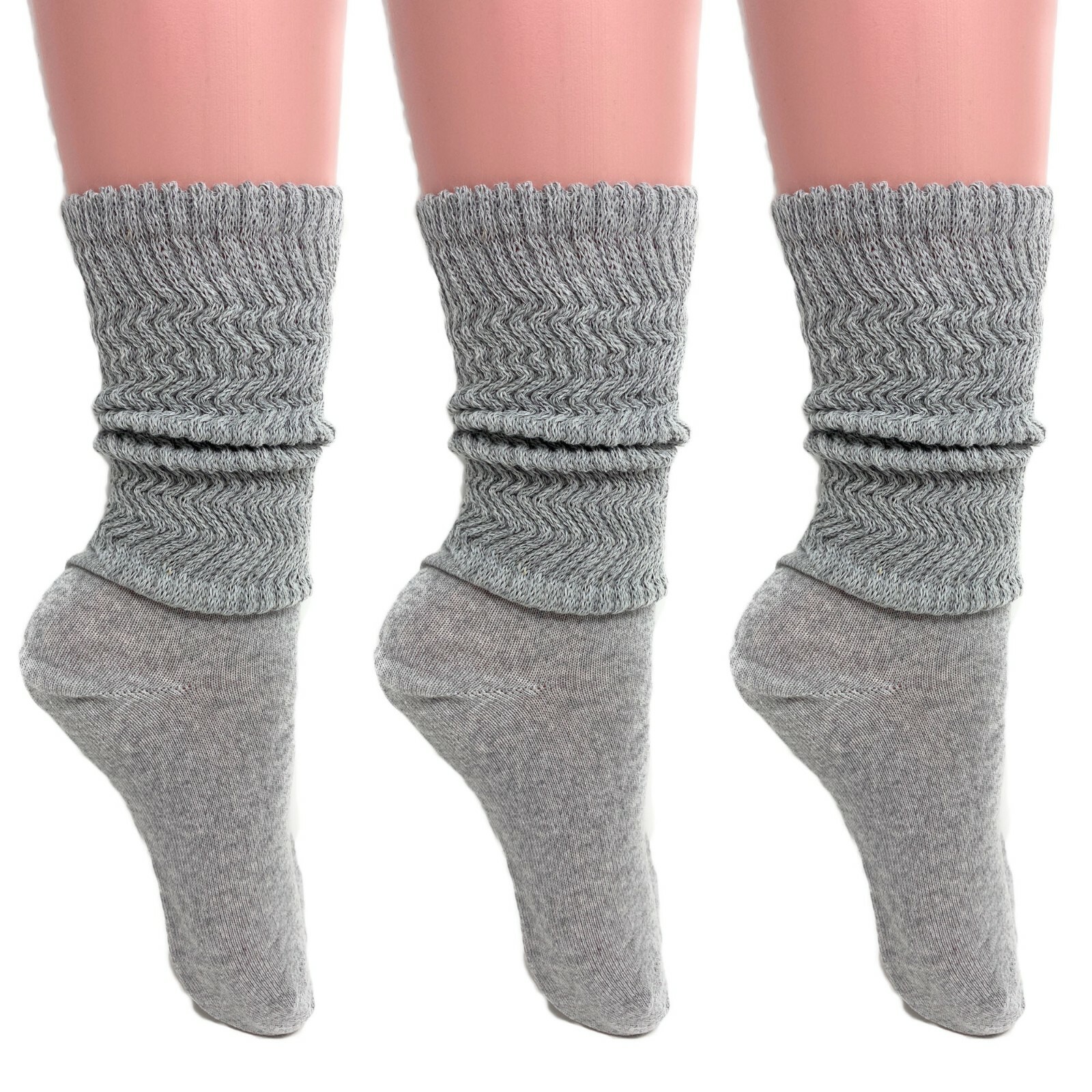 Cotton Lightweight Slouch Socks for Women Extra Thin Socks 3 PAIRS Size 9-11