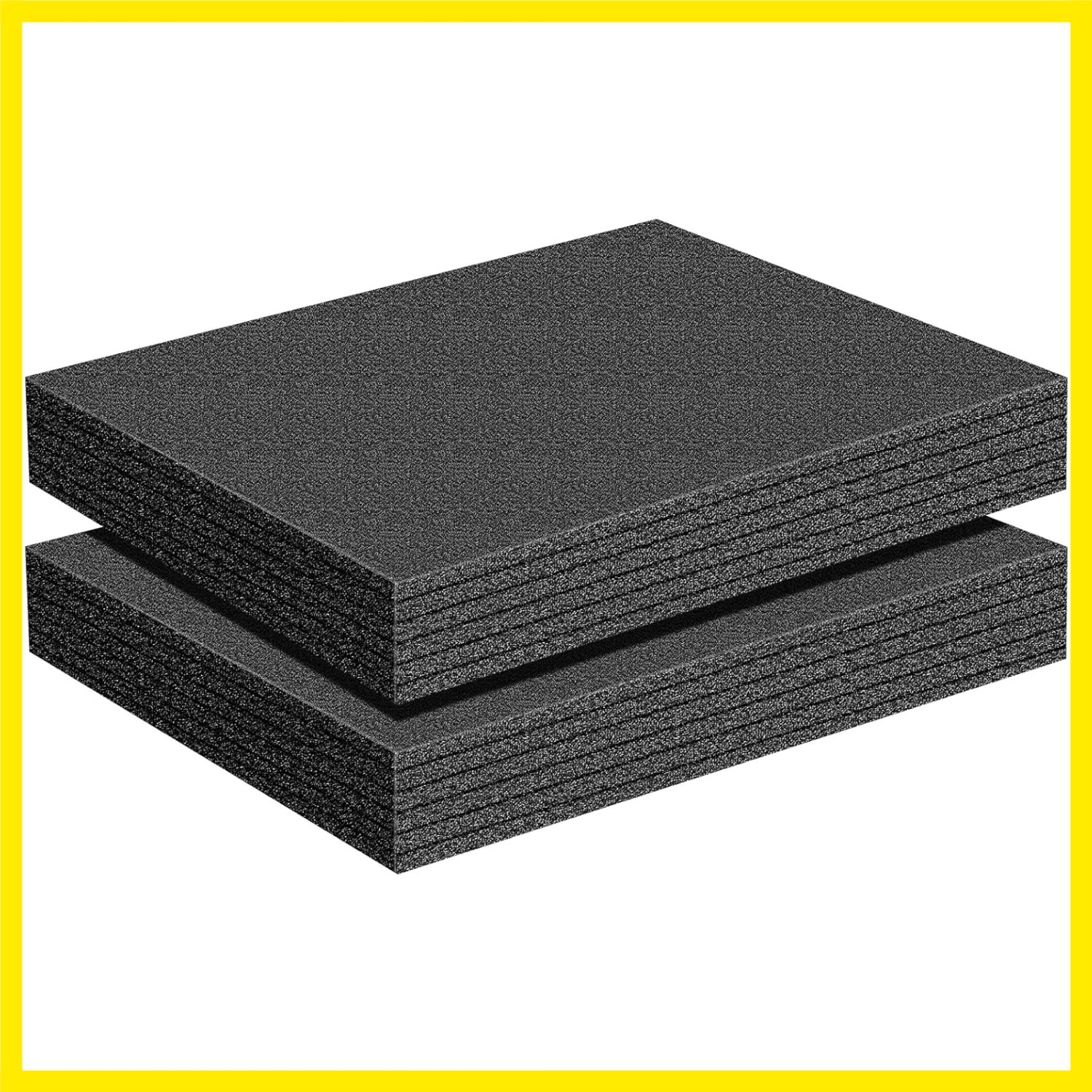 2 Pcs Customizable Polyethylene Foam Sheets 16x12x2" Black Thick Cuttable Foa...