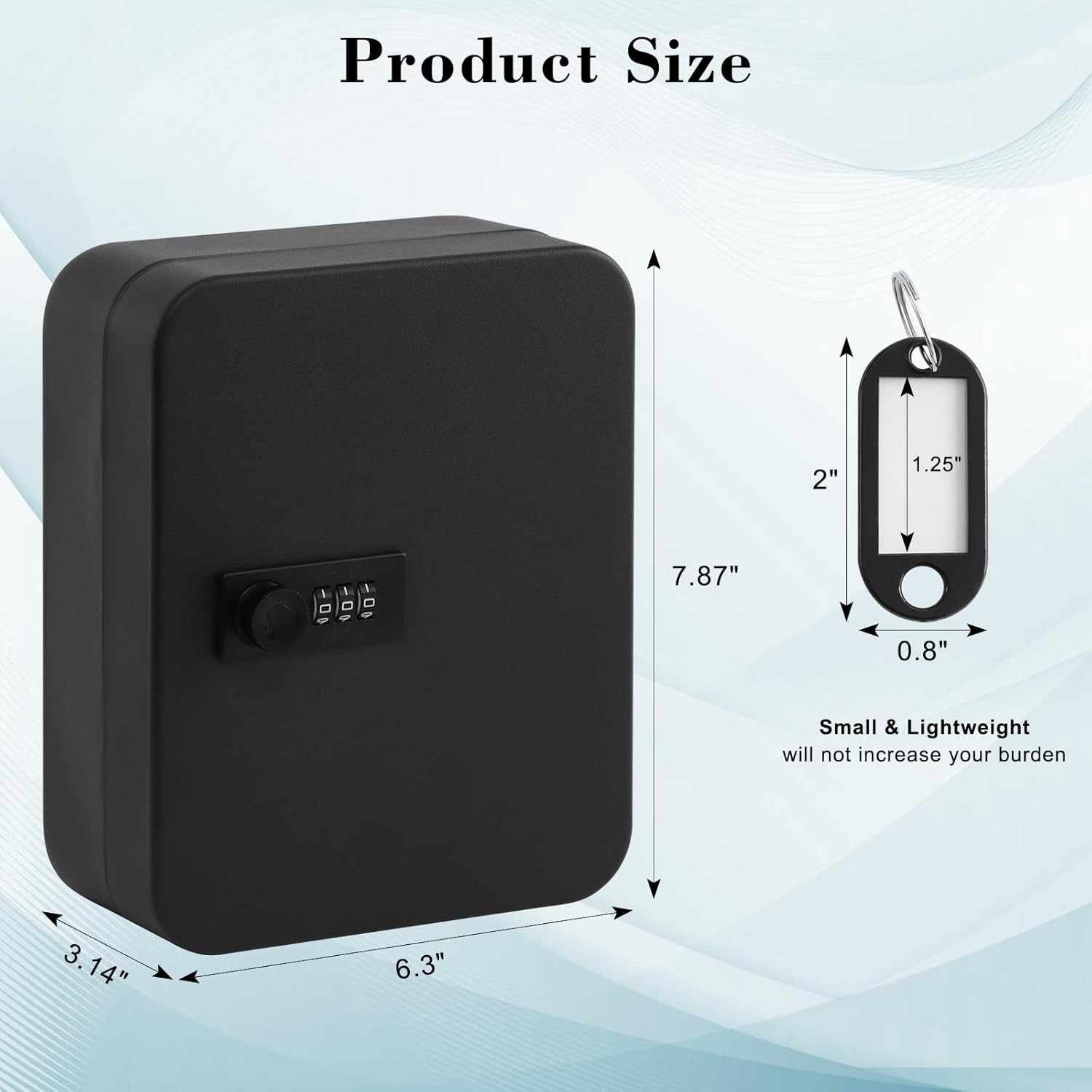 20-Key Storage Lock Box with Secure Combination Lock, Wall Mount Capability