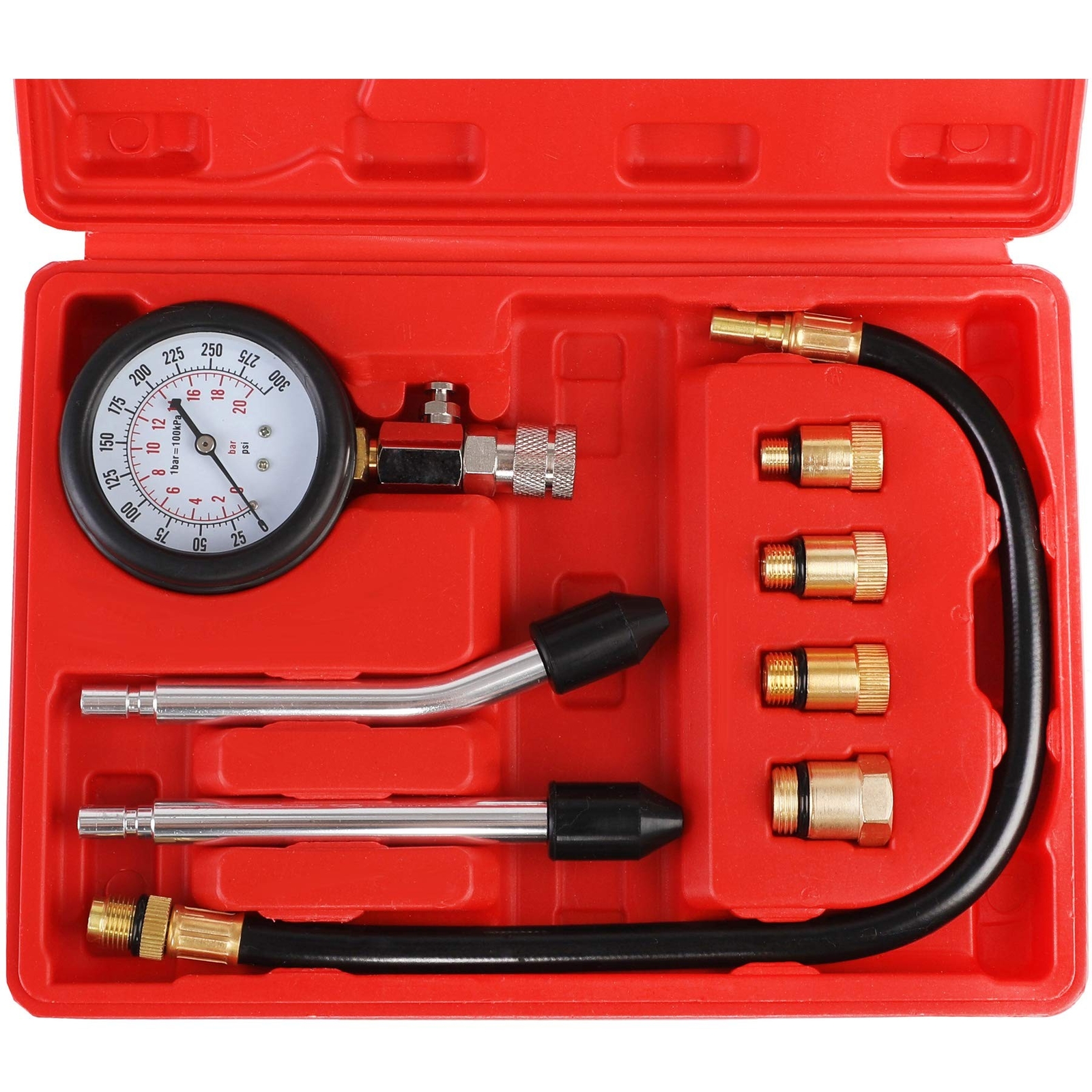 Compression Tester Kit, Small Engine Cylinder Test Pressure Gauge Tool Set fo...