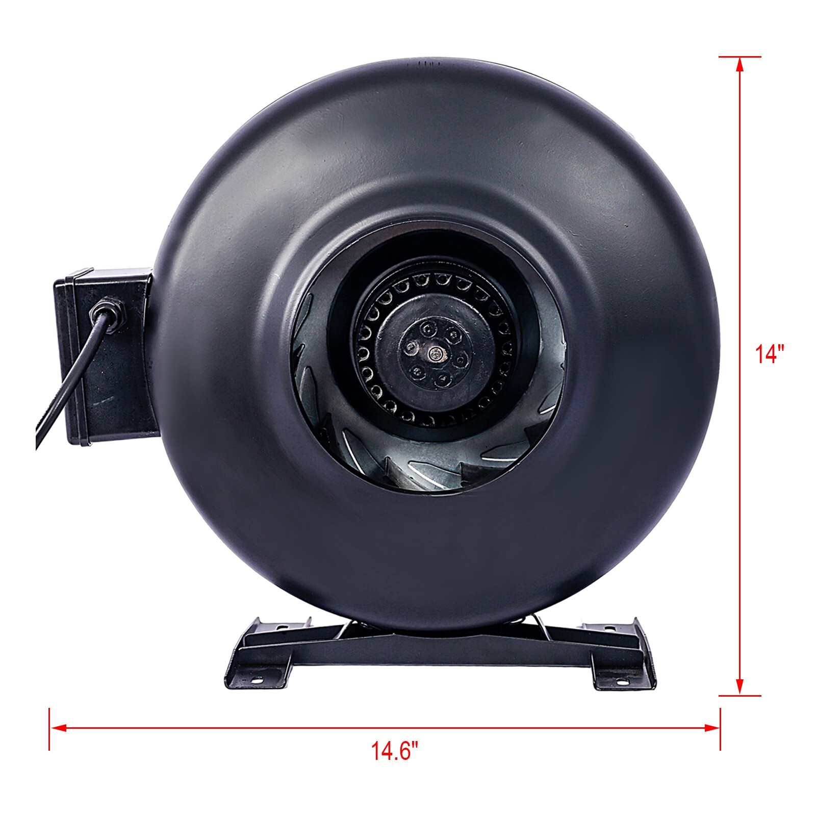 6'' 412 CFM Inline Duct Fan: Air Circulation Vent Blower