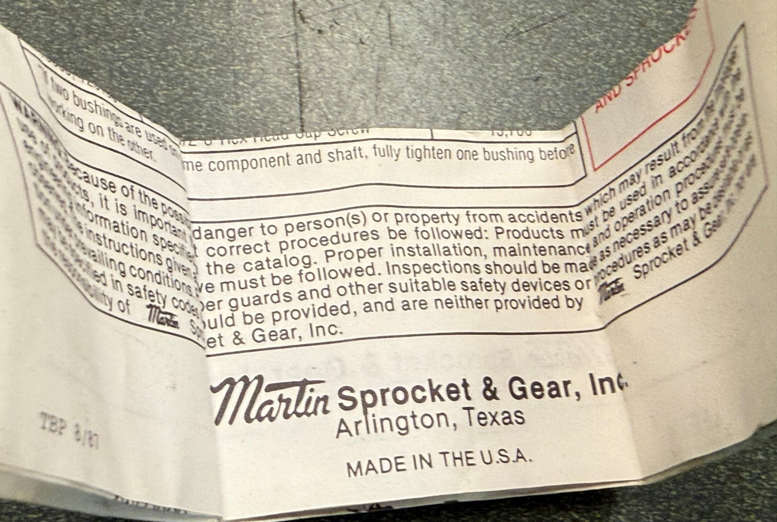 MARTIN 3 3V 265 TB HI-CAP SHEAVE
