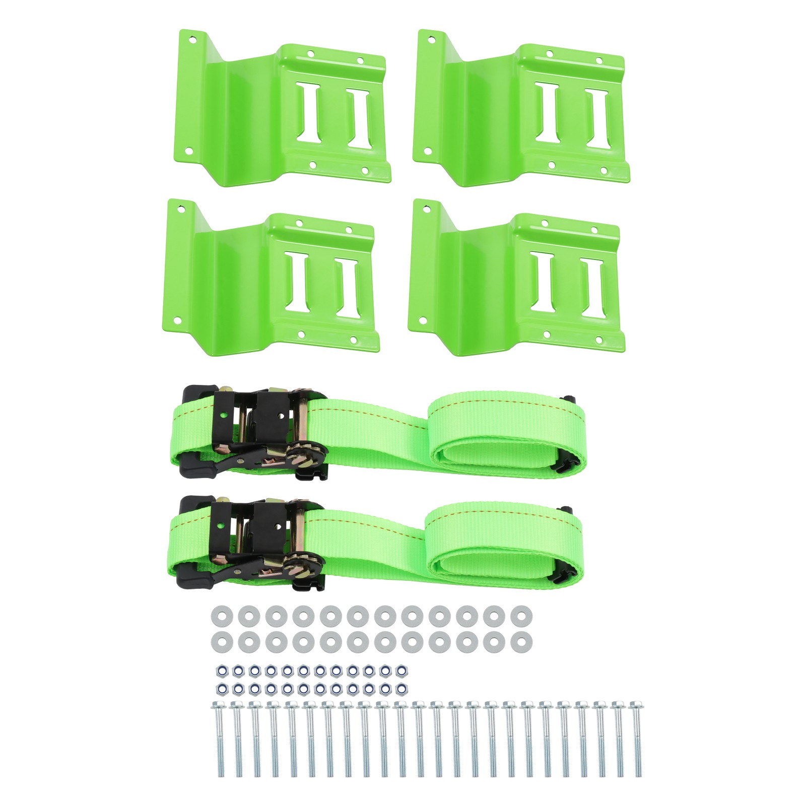 Heavy Duty Wheel Chock Tie Down Straps Set (2PK) - 4,400lb Guaranteed Max Break