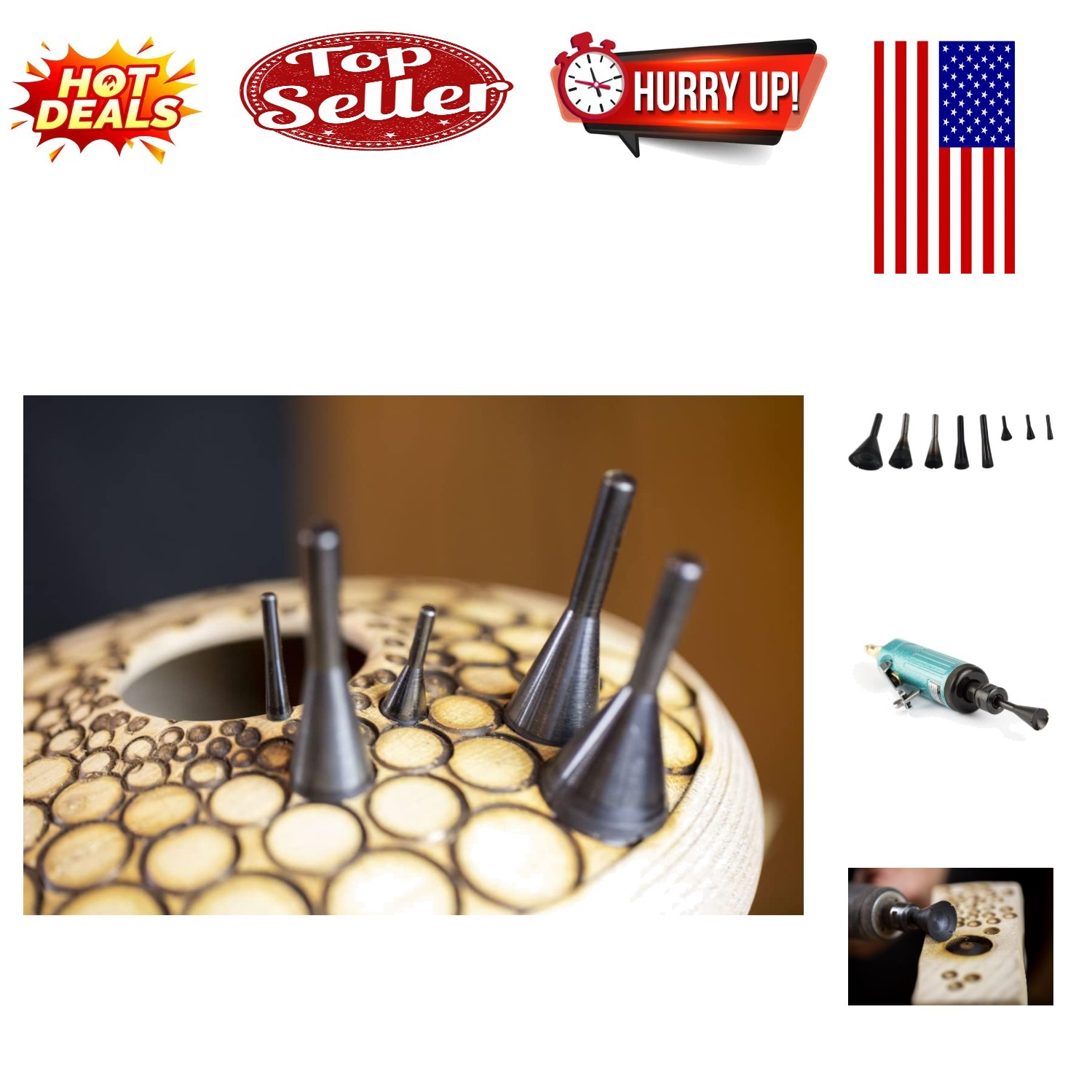 Concave Eye & Texturing Carving Set for Wood Artistry
