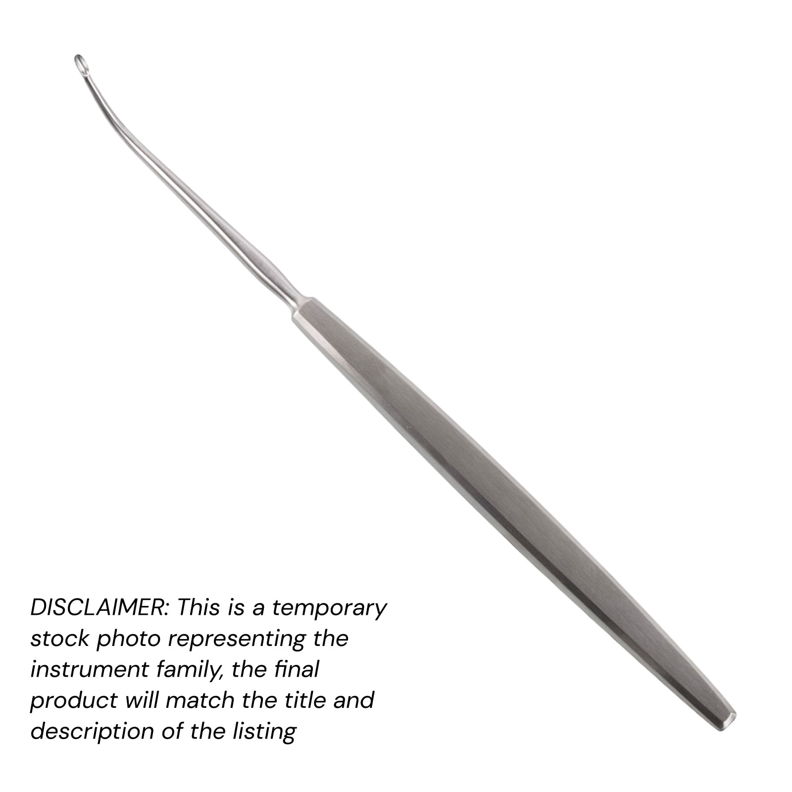 Frontal Sinus Curette, 7", Curved 45 Degree, 3x4 mm Cup