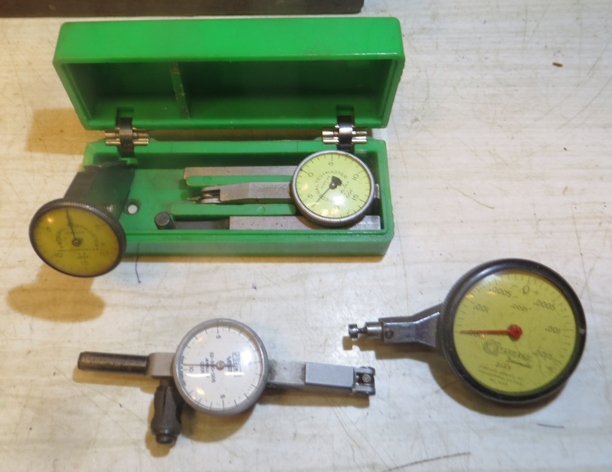 Lot of 4 As-is Parts Machinist Dial Ganges -Federal Fowler Standard Dove Tail