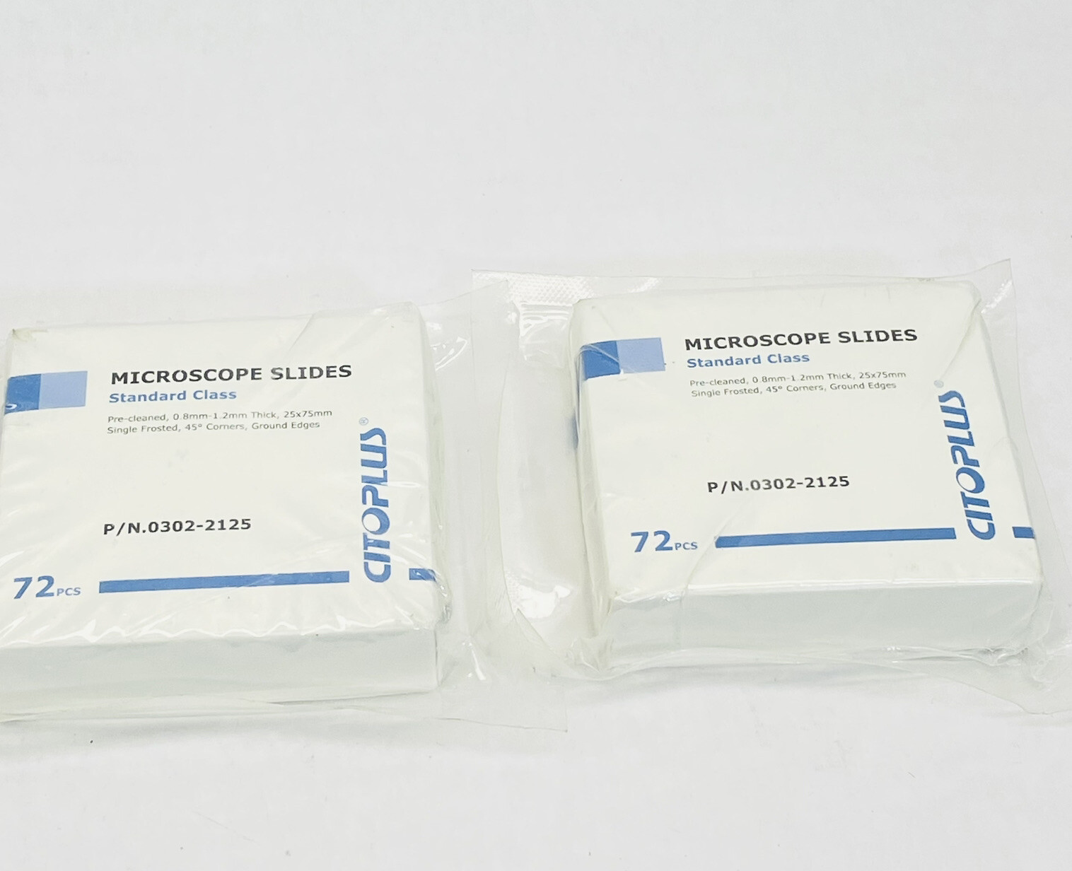 (LOT OF 2) 72PK  CITOPLUS LABORATORY GLASS MICROSCOPE SLIDES 0302-2125