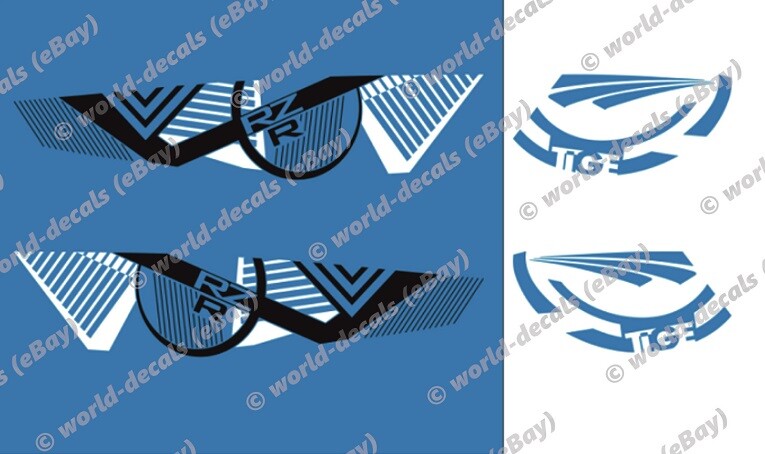 BOAT GRAPHICS TIGE RZR DECAL KIT STICKER SET SKI SURF SR5 (RZ4, RZ2, R20, Z1)