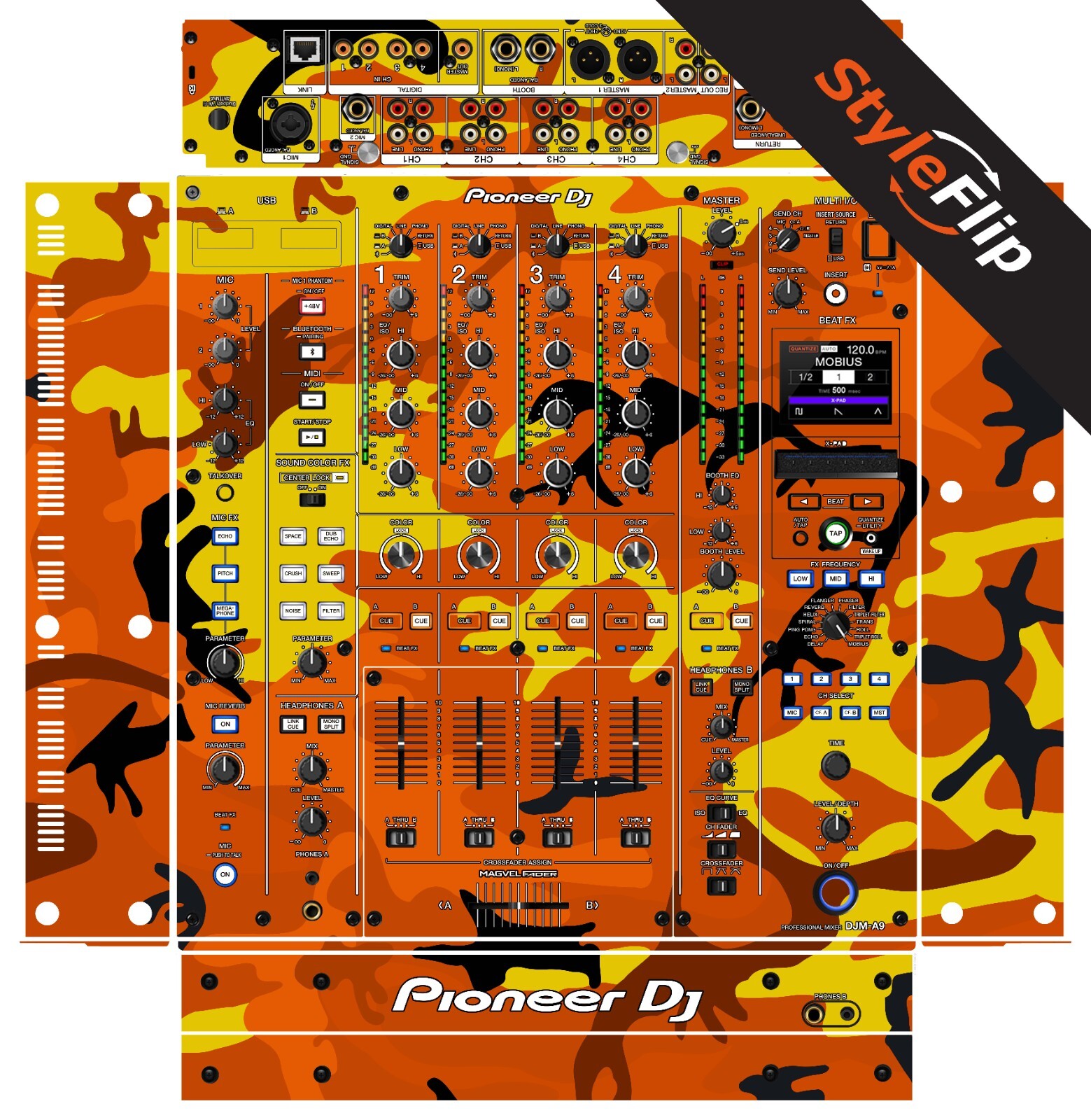 Pioneer DJM-A9 Skin | Orange Camo | Protective Decal | StyleFlip Skins