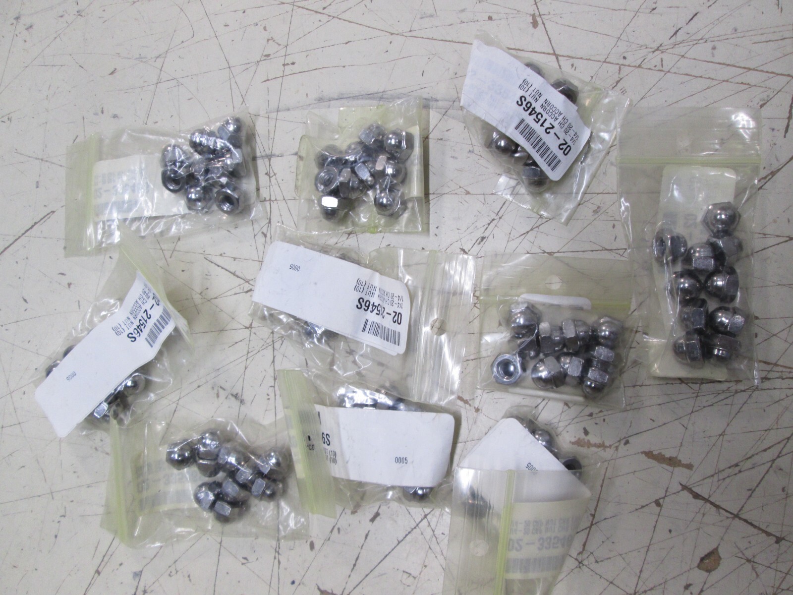LOT OF ONE SIXTY  (60) CHROME ACORN NUT - 1/4-20" MOTORCYCLE  AUTOMOTIVE