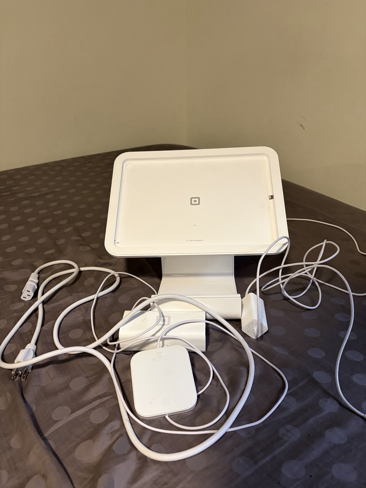 Square Square Register POS System w/ Stand/Base, Power Adapter & Cables, White