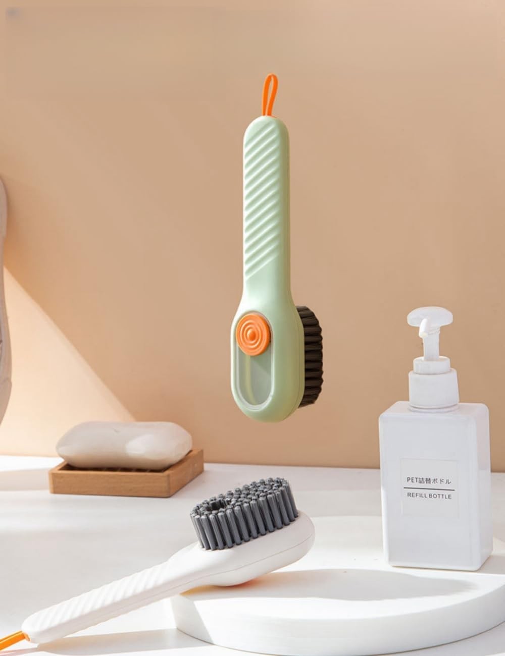 luvilly2Pack Multifunctional Laundry Brushes, Cleaning Brush with Soap Dispenser