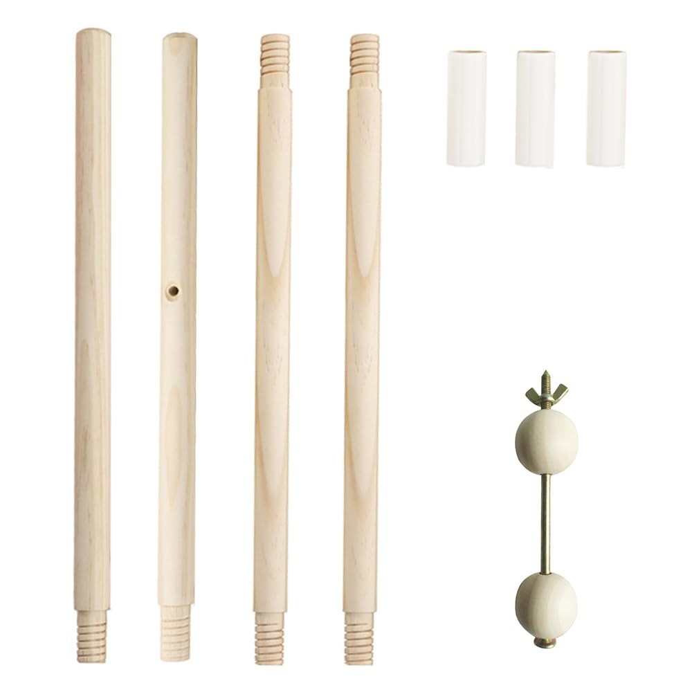 Teepee Replacement Pole Kit - Natural Pine Wood Stabilizer for Tent Support