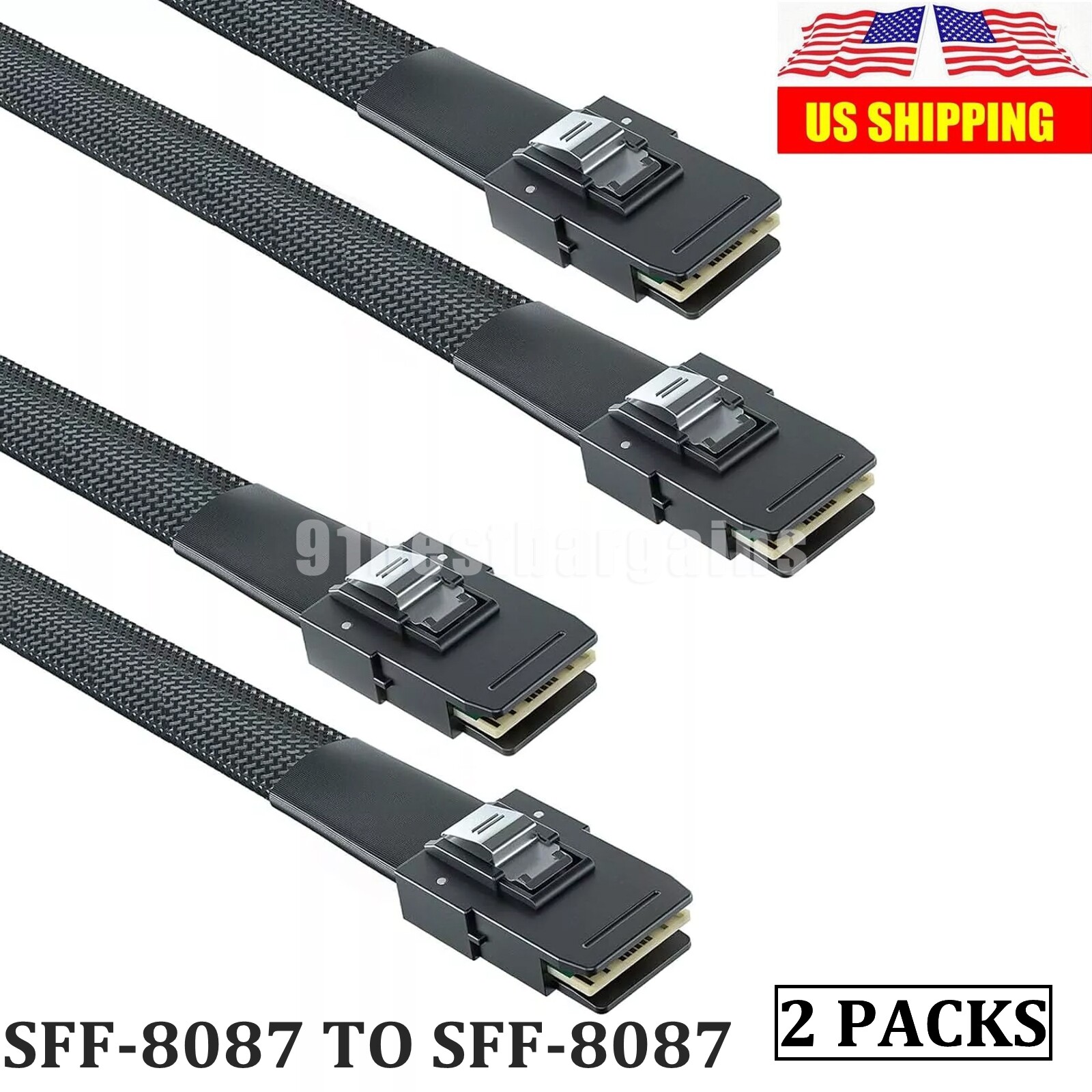 2pcs Internal Mini SAS 36Pin SFF-8087 to 36Pin SFF-8087 SAS Data Server Cable 1M